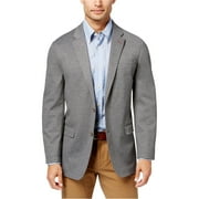 Tommy Hilfiger Mens Slim-Fit Solid Knit Blazer Jacket, Grey, 40 Long